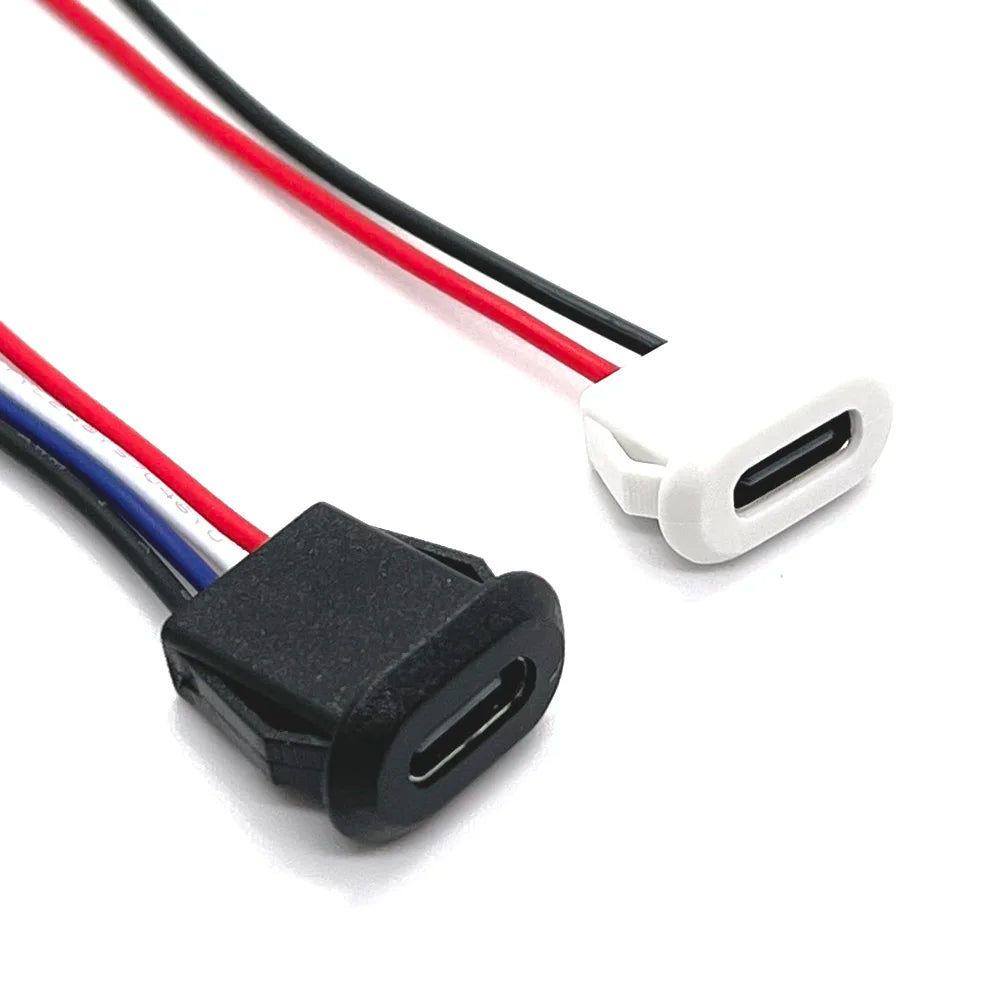 4 Pin Press Type USB Connector Type-C Waterproof with PH 2.0 Female Socket High Current Fast Charging Jack Port with Data Pin