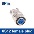 1PCS XS12 Connector 12mm Quick Push-Pull Circular Square Socket 2pin3pin4pin5pin6pin7pin 3A 400v Male and Female Plug