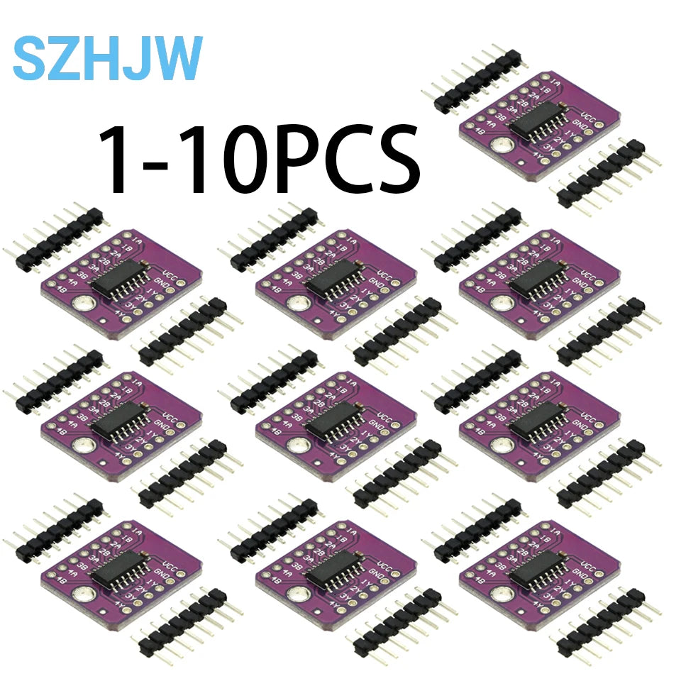 1-10PCS SN74HC00D Quad 2-Input NAND Gate IC Module DIP-14 5V Logic Level Converter for Digital Circuit DIY Electronics Projects