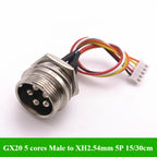 GX12 GX16 GX20 Aviation Plug To XH2.54 Terminal Wire 2 3 4 5 6 Pin M12 Male Head Adapter Cable Connector Extension Line 15/30cm