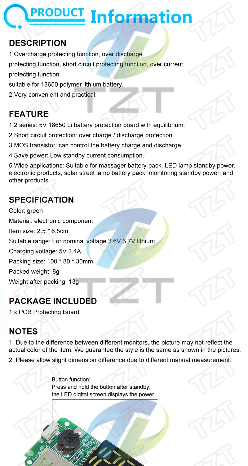 LED Dual USB 5V 2.4A Micro/Type-C USB Mobile Power Bank 18650 Charging Module Lithium Battery Charger Board Circuit Protection