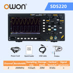 Owon SDS210S 2CH 100-200MHz 1GS/s 14Bit 25MHz FFT Scope Digital Oscilloscope  with Signal Generator Function