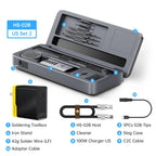 FNIRSI HS-02 Adjustable Temperature Soldering Iron DC 20V 100-450℃ Welding Solder Rework Station PD 100W Portable Repair Tool