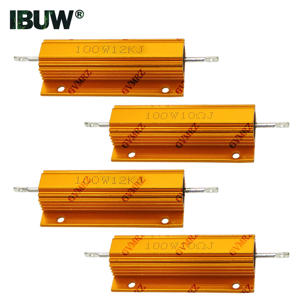 100W Aluminum Housing Power Resistor High Wattage Wirewound Resistor 0.01Ω–150KΩ Assorted Values