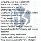 ESP32-W-ROVER Board with Camera ESP32 CAM Camera Module Wi-Fi Bluetooth Module for Arduino IDE C Python Code GC2640