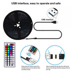 5V USB RGB LED Strip Light Remote Control 5050 30LED/m 5m 10m Lights Tape TV Backlights Home Decoration 0.5/1/2/3m Black PCB