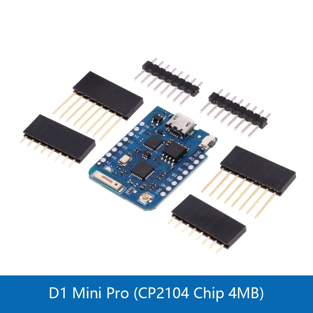 ESP8266 D1 Mini Pro WiFi Development NodeMcu Lua ESP-12F CH340G Type-c Micro SD/TF SHT30 Proto Board Dual Base for WeMos DIY Kit