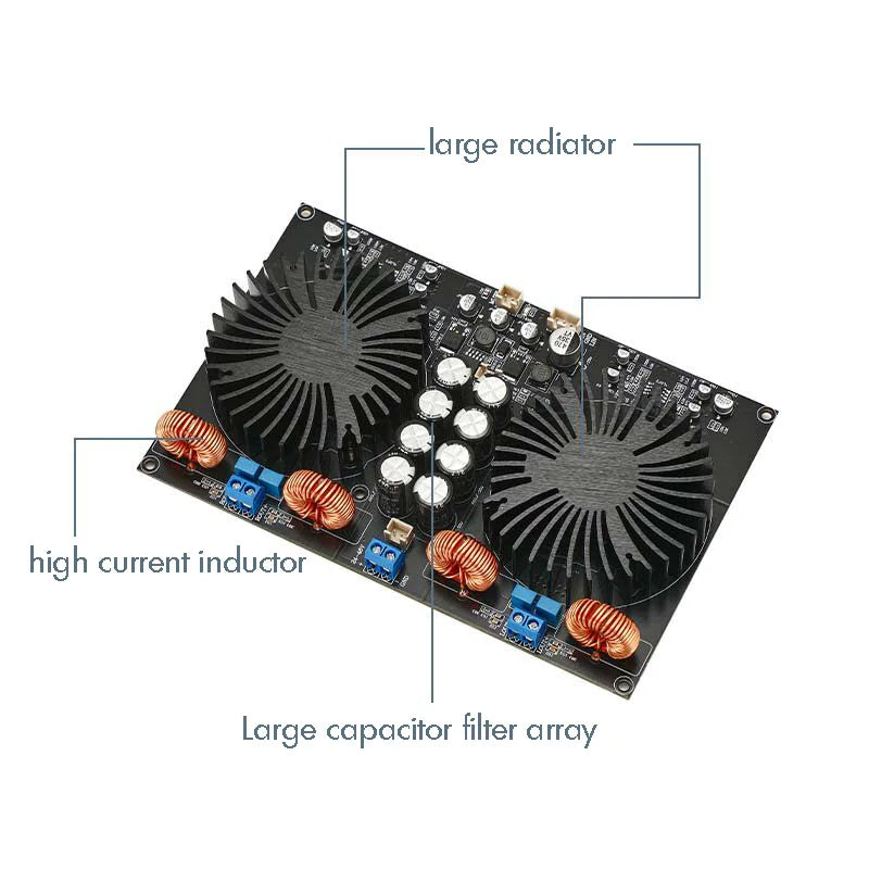 TPA3255 Digital Power Amplifier Audio Board Class D 2.0 Sound Amplifiers Stereo Home Audio Amp 600Wx2
