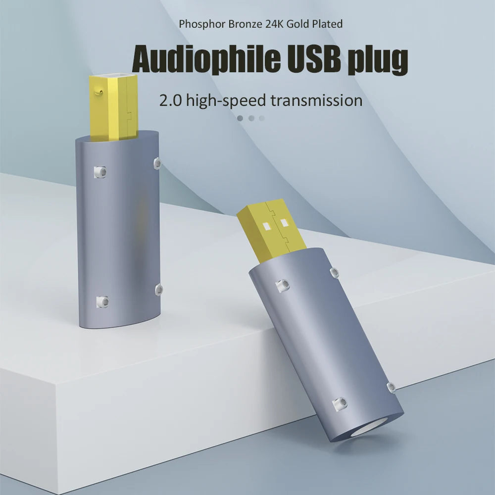 Monosaudio A50G B50G 24K Gold Plated USB2.0 Plug USB A/B Connector  DIY USB Cable for Ipad Laptop