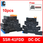 10PCS DIN Rail Mounted Solid State Relay Slim SSR Relay Module DC Control AC DC Control DC 6A SSR-41FDA/DD