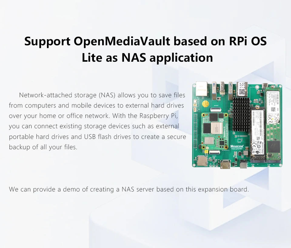 Raspberry Pi CM5_NAS_M.2 board,3* NVME ssd, M.2 support 22110 2280 2242,2.5Gbps ETH and GIGA ethernet, OpenMediaVault,4*PCIE