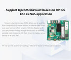 Raspberry Pi CM5_NAS_M.2 board,3* NVME ssd, M.2 support 22110 2280 2242,2.5Gbps ETH and GIGA ethernet, OpenMediaVault,4*PCIE