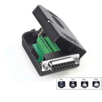 DB15 Connector 15 Pin Breakout Board D-SUB Adapter Male Terminal Adapter Board Module 15 Pin Connector Plug with Case Sub Board