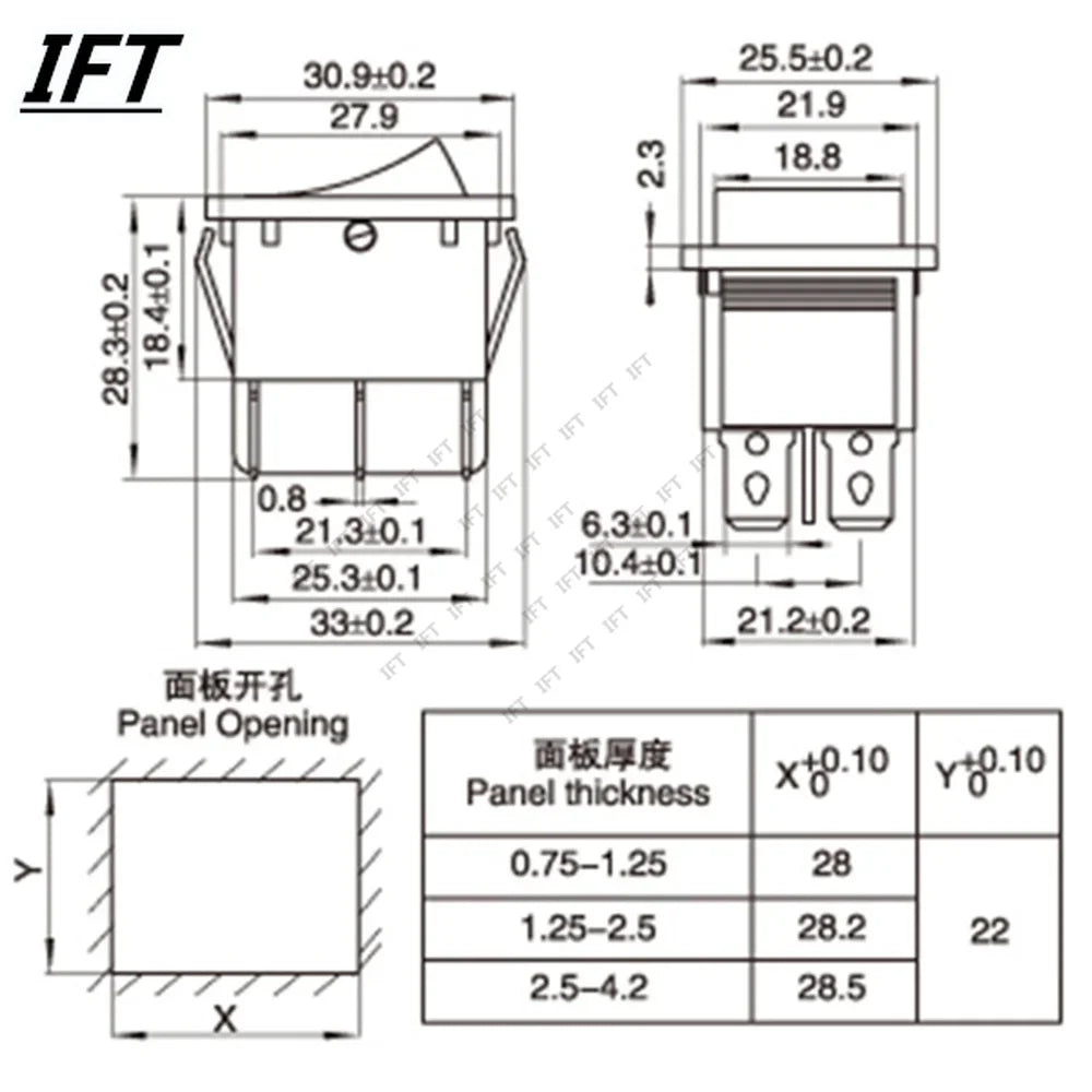 1PCS KCD4 Black Rocker Switch Power Switchs ON-OFF-ON 2/3 Position 4/6 Pins The arrow is Reset/Latch 16A 250VAC/ 20A 125VAC