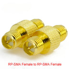 Connector SMA to SMA/ RP-SMA to SMA / RPSMA Male Plug & Female Jack Slide-on Straight RF Coax Adapter Connector for WIFI Antenna