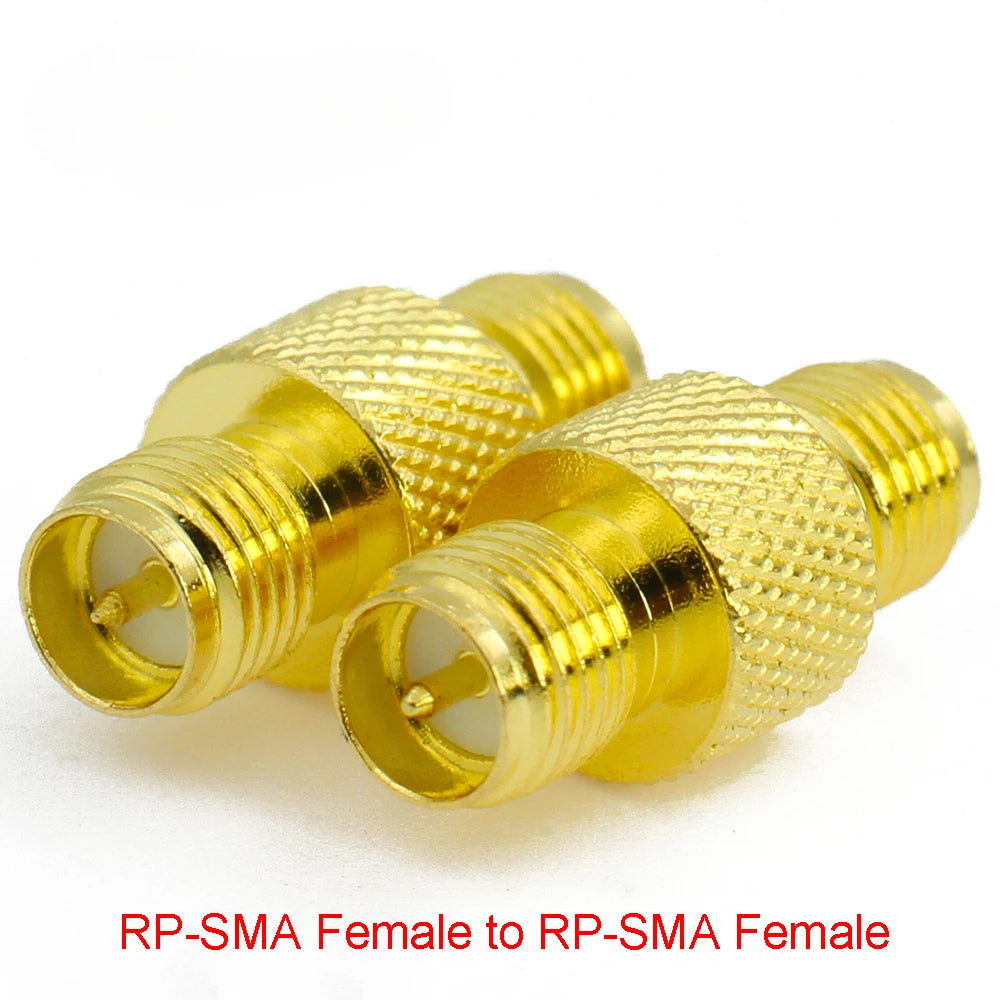 Connector SMA to SMA/ RP-SMA to SMA / RPSMA Male Plug & Female Jack Slide-on Straight RF Coax Adapter Connector for WIFI Antenna