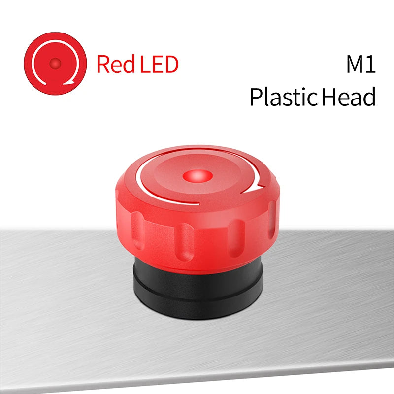 LANBOO 22mm Emergency Stop Button Waterproof Quick Plug Big Head Red Metal with LED Indicator Light 2NC E-Stop Switch for Indust
