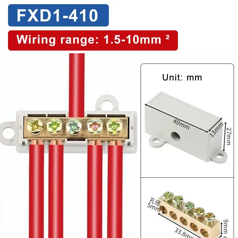T‑Type Wire Connector ZK Terminal Splitter I-type Brass Clamp Electrical Wire Junction Box for Household Lighting Socket Wiring