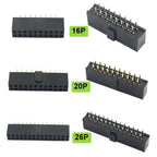 10pcs 2.54mm Pitch Female Header Strip 6/10/14/16/20/26/34/40/50 Pin Dual Straight DIP Polarizing Key Connector 6P 10P 40P 50P