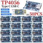 10pcs 5V 1A 18650 Lithium Battery Charging Board PLR TP4056 Lithium Charging Mini/Micro USB Type C Charge Module With Protect