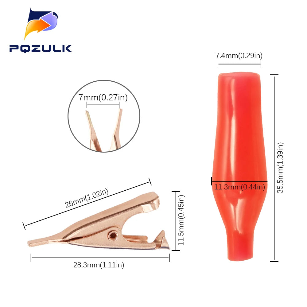 5PCS/LOT Pure Copper Alligator Clip Flat-Mouthed Small Copper Clip Without Toothed Small Copper Clip
