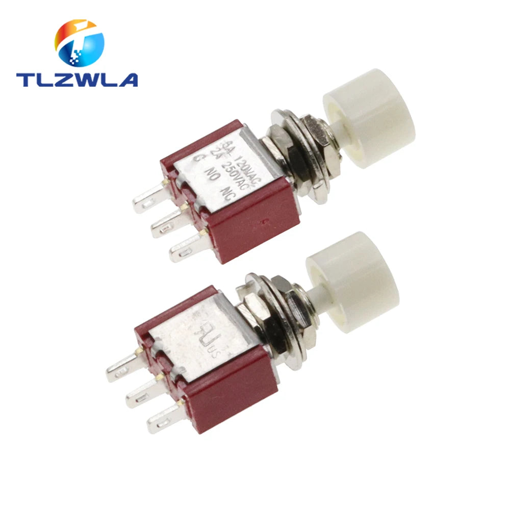 5PCS 3Pin C-NO-NC 6MM Mini Momentary Automatic return Push Button Switch ON-(ON) 2A 250VAC/5A 120VAC