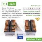 Din Rail Type Various Terminal Block Kit 211 Wire Electrical Conductor Universal Fast Cable Connector With Number Strip Set