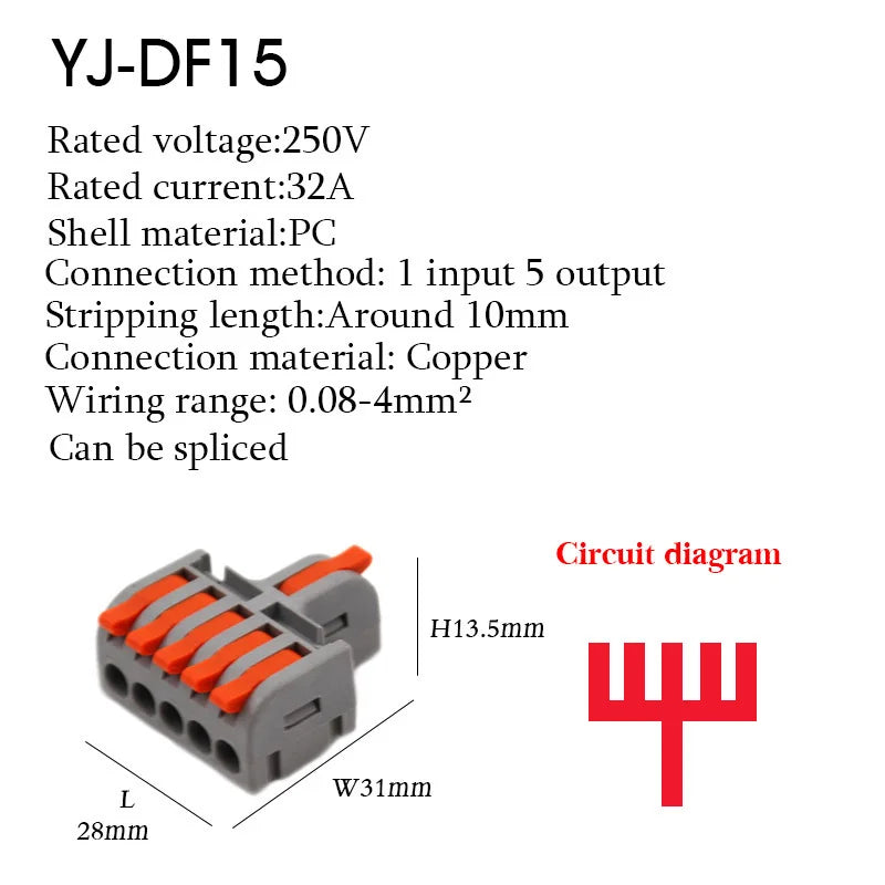 Wire Connector Quick Splitter Mini Splicing Universal Conductor Wiring Cable LED Terminal Block Push-in Electrical Connectors