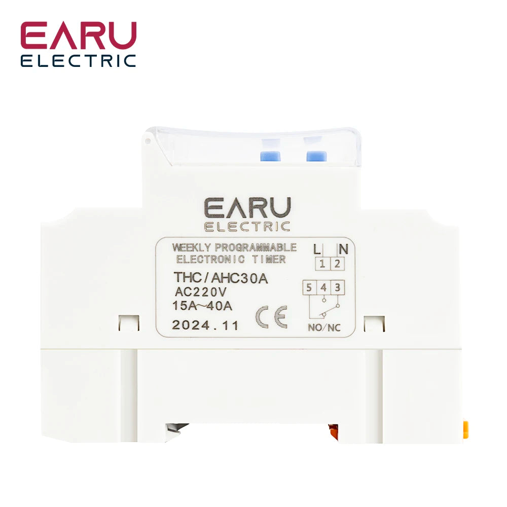 AC 220V 230V 110V DC 12V 24V 48V 15A 30A THC15A Din Rail Weekly 7 Days Programmable Digital Time Switch Relay Timer Controller