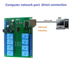 2 IN 1 8Ch Network Ethernet RS485 Relay Modbus RTU Slave TCP/IP UDP UART Switch Module PLC Industrial Control Board