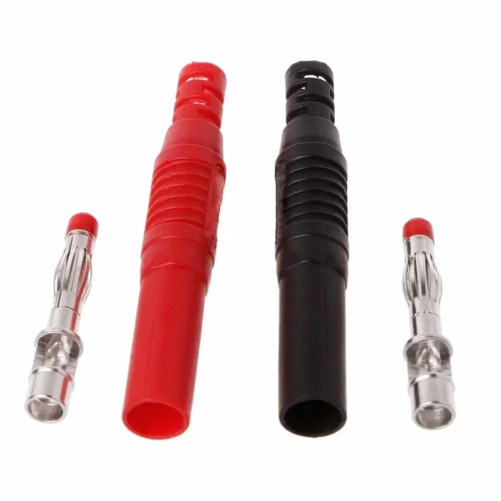 5pcs Straight 4mm Plug Banana Plug Stackable Connector Banana Socket Black Red Banana Jack For Instrumentation