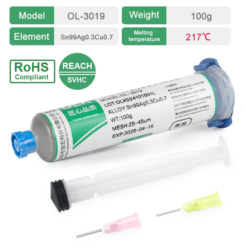 OLK Sn63Pb37 Solder Paste, Flux,Sn99.3cu0.7 Lead-Free Solder Paste Free Cleaning Is Widely Used In All Kinds Of Soldering