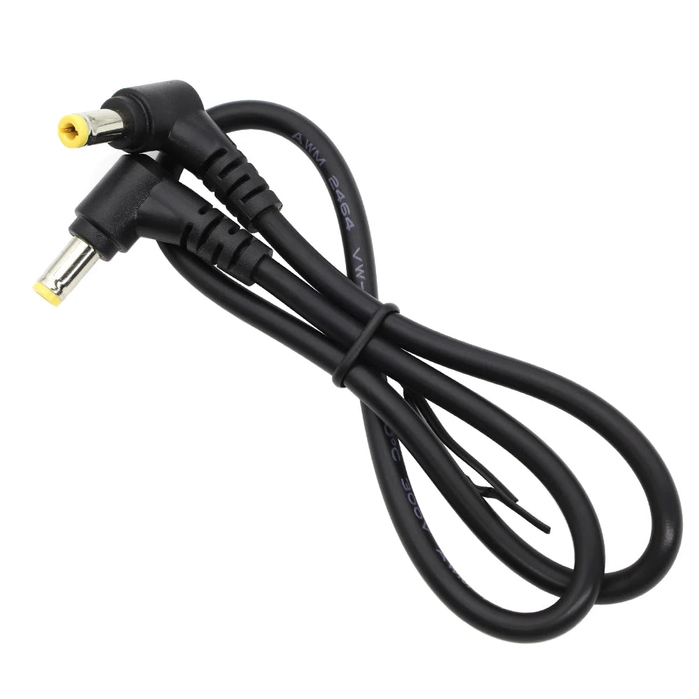 18AWG DC Power Plug 5.5x2.5mm / 5.5*2.1mm Male to Male 90 Right Angel Type Cable Connector 12V 10A Power Extension Cords