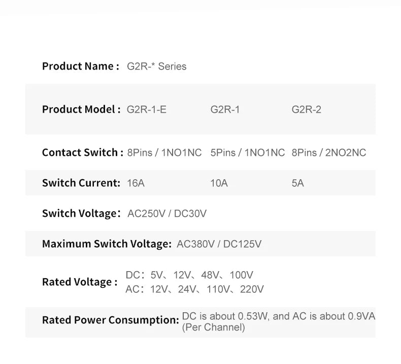 ENMG G2R-1-E / G2R-2 Miniature Low-Power Relay - 5V/12V/24VDC,Solder Terminals (5-Pin/8-Pin) Shock-Resistant Nickel-Plated Alloy