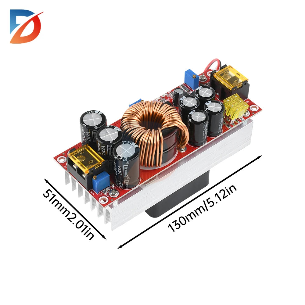 1800W 40A DC-DC Boost Converter Step Up Power Supply Module 10-60V To 12-90V Adjustable Voltage Charger 1200W 20A Boost Module