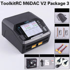 ToolkitRC M6DAC PRO V2 Dual Channel Smart Lipo Battery Charger Discharger AC 200W DC 800W 16A for 1-6S LiHV LiPo PD65W FPV Drone