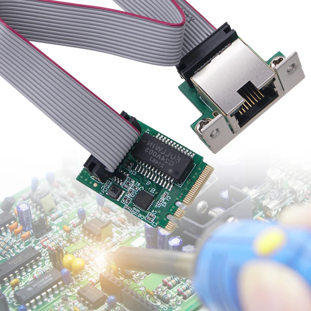 M.2 A+E KEY 2.5G Ethernet LAN Card RTL8111H Chip Single Port Network Card 10/100/1000Mbps M.2 RJ45 LAN Adapter for Windows Linux