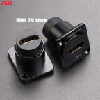 JCD 1pcs Metal D Type Module RJ45 CAT6&USB 2.0/3.0&Type C&HDMI-Jack Socket Through Network Panel Mounting Electronic Connector