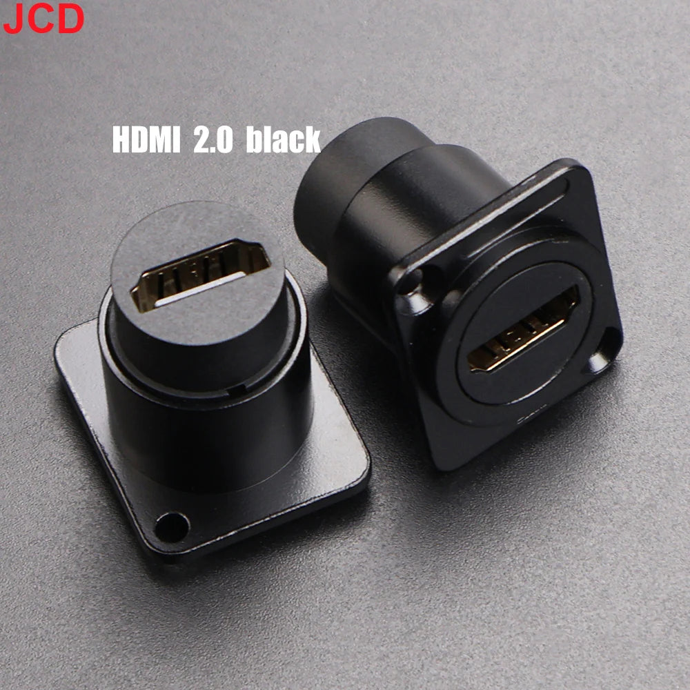 JCD 1pcs Metal D Type Module RJ45 CAT6&USB 2.0/3.0&Type C&HDMI-Jack Socket Through Network Panel Mounting Electronic Connector