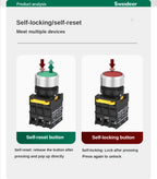 Push Button on Off Switch with LED 22mm Momentary Reset Self Locking Waterproof  Power Switch with Light 12V 24V 220V 10A 1NO2NC