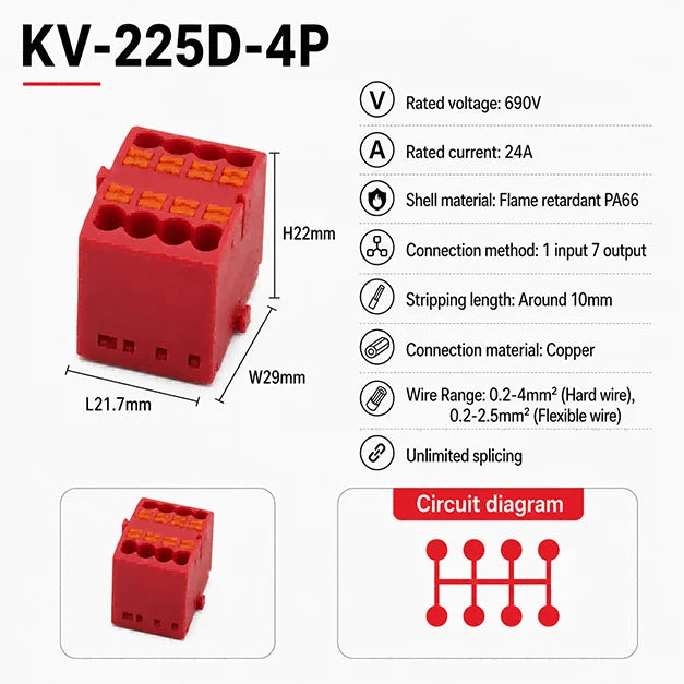 DIN Rail Terminal Block 1/5/10PCS 2.5mm2 Push In Quick Connect Electrical Wire Connector Modular Power Distribution Block