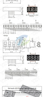 TZT 0.28/0.36/0.4/0.56 inch LED display 7 Segment 1/ 2 / 3 / 4 Bit Digit Tube Red Common Cathode / Anode Digital led 7segment