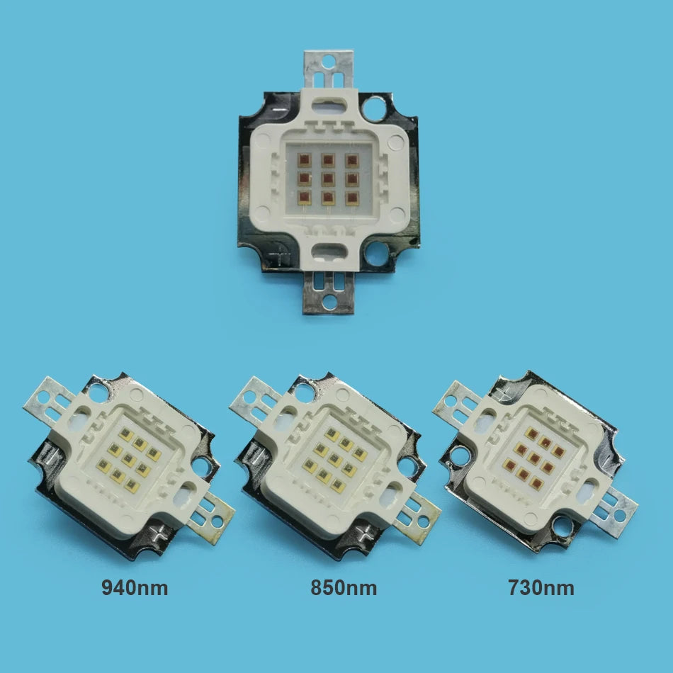 High Power IR Infrared COB LED Chip 10W 900mA 730nm 850nm 940nm Integrated LED Beads For Detect Sensor Flashlight 1Pcs /5Pcs