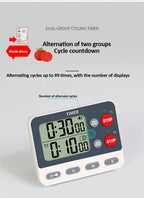 Digital Dual Kitchen Timer with Magnetic Back & Memory Presets, 2 Groups Countdown/Up Stopwatch Timer for Cooking, Baking