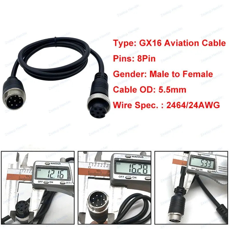 1Pcs GX16 2 3 4 5 6 7 8 10 Pin Male to Female Extension Cable GX-16 Aviation Connector for CCTV Camera Security DVR 1m 2m 5m 10m