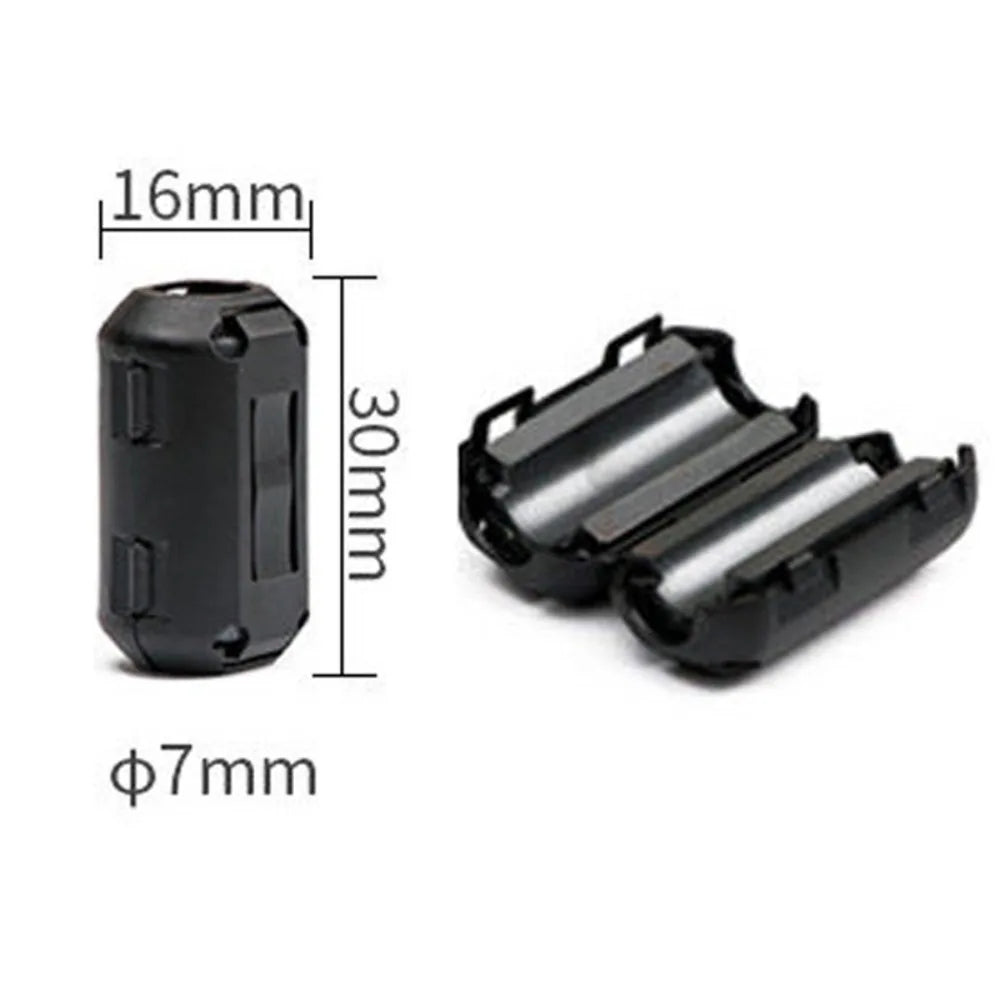 Snap Type Ring Core Ferrite Bead Clamp Black Anti-interference Choke Coil EMI RFI Noise Cable Connector