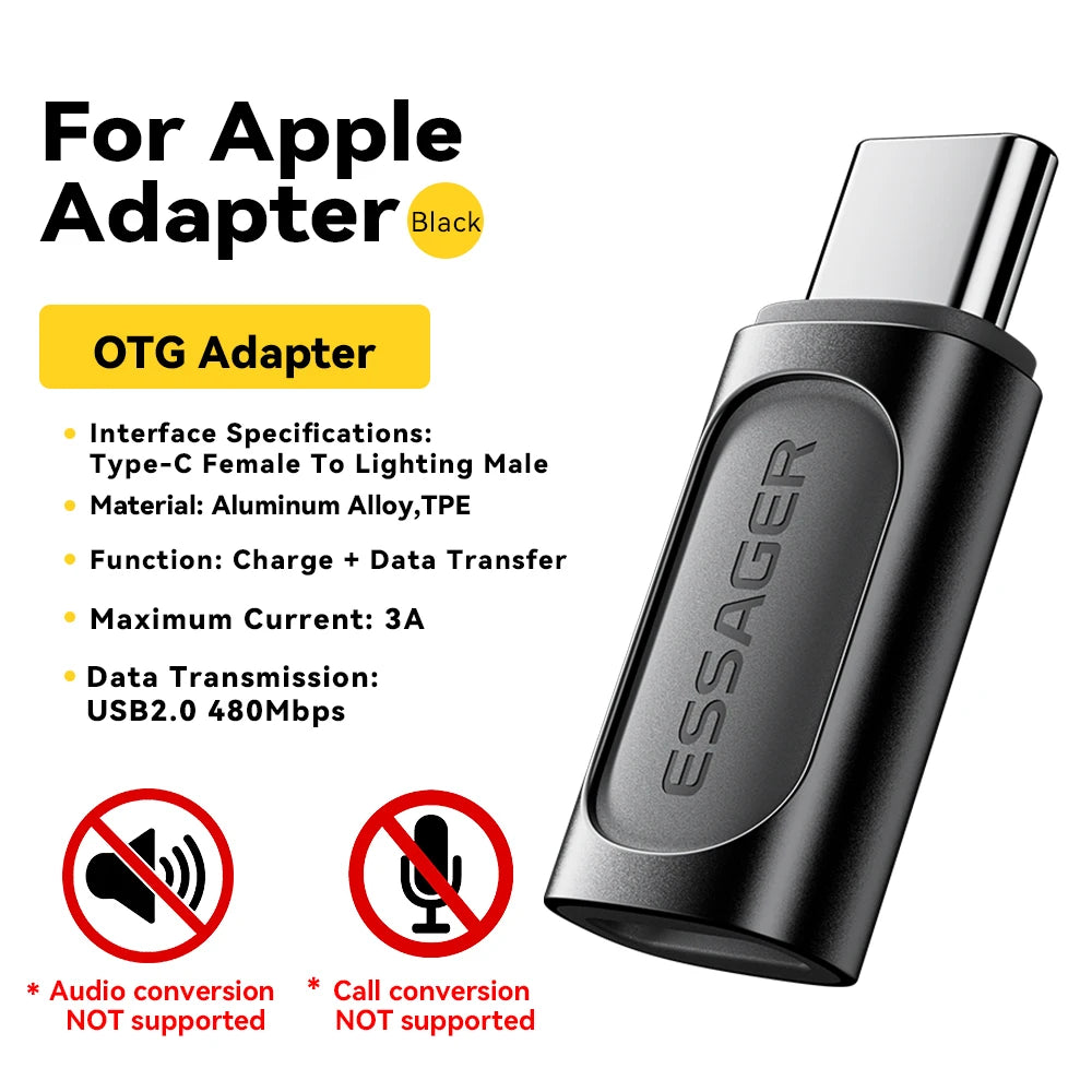Essager USB C To Lightning Adapter PD 20W Fast Charging OTG USB Type C To Lighting For iPhone 15 14 11 XR Pro Max IOS Converter