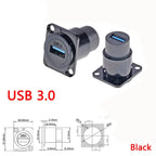 1pc Metal D Type Module USB 2.0/3.0&Type C&HDMI&RJ45 CAT6-Jack Socket Through Network Panel Mounting Electronic Connector
