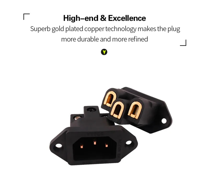 3 Pin AC Power Plug Connector IEC Inlet Socket Consumer Electronics DIY HIFI Amplifier Electrical Audio Interface Panel Mount