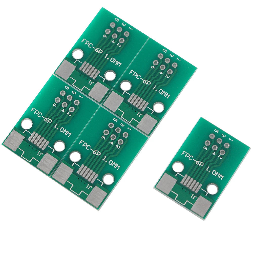 5Pcs FPC/FFC Adapter Board 0.5MM To 2.54MM Soldered Connector 6P DIY PCB Board